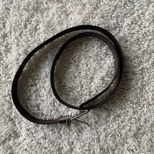 COACH Abito con fibbia da uomo reversibile marrone nero in pelle acciaio inox