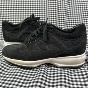 Zapatilla deportiva para mujer Hogan negra brillante blanca con logotipo grueso talla EU 40 / US 10 - Imagen 1 de 8