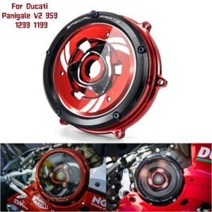 For Ducati Panigale V2 1199 959 CNC Racing Clear Clutch Cover & Spring Retainer - Foto 1 di 17