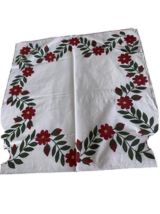 Noble Excellence Set Of 8 Table Napkins 19”x19” New Ivory w|Red-Green Floral - Picture 1 of 4
