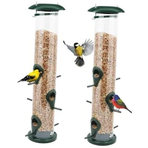 Comedero para pájaros, paquete de 2 comederos clásicos para aves de tubo para comederos de aves de tubo pre - Imagen 1 de 7