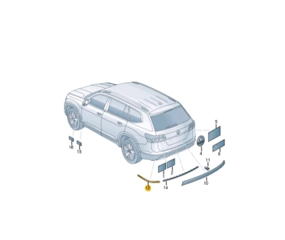 NEW VOLKSWAGEN TERAMONT REAR RIGHT BUMPER MOLDING 3CN853842A2ZZ NO DUTY TO 🇺🇸 - Image 1 of 4