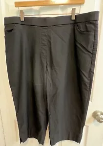 Pantalone Capri nero Alfred Dunner taglia 18 piatto davanti elasticizzato tasche usato - Foto 1 di 8
