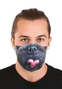 Adult Pug Sublimated Face Mask - Picture 1 of 3