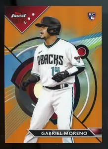 2023 Topps Finest Gabriel Moreno #89 Rookie Orange Refractor /25 Diamondbacks RC - Bild 1 von 2