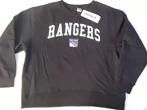 FELPA NY RANGERS DONNA GRANDE CHICKA-D OLD SCHOOL CREW NERA HOCKEY NHL - Foto 1 di 7