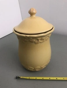 Chris Madden Yellow  Adalina Ceramic Canister / Cookie Jar 9” - Picture 1 of 12