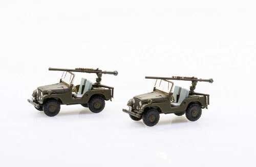 ACE Arwico 885106 - 1/87 Set Con 2 Jeep PAK58 Panzer-Abwehr Kompanie Bat - Nuovo - Immagine 1 di 1