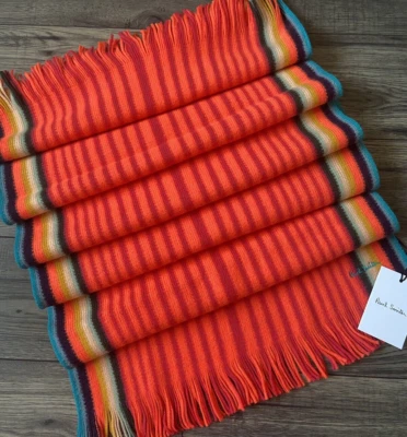 PAUL SMITH BUFANDA DOBLE ARTISTA RAYAS 210cm x 52cm 100% PURA LANA NUEVA NUEVA NUEVA NUEVA CON ETIQUETAS Foto 1 de 4
