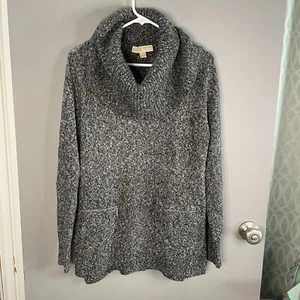 Suéter Pullover Michael Kors Para Mujer M Capucha Mármol Cuello Manga Larga Bolsillos con Cremallera - Imagen 1 de 8