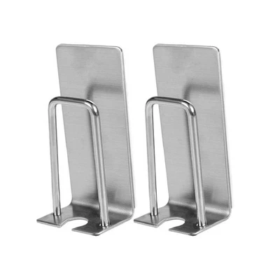  2Pcs Stainless Steel Toothbrush Rack Self-Adhesive Storage Rack Wall-Mounted - image 1 of 4