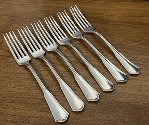 6x ONEIDA COMMUNITY RELIANCE SILVER PLATE “EXETER” PATTERN FORKS - ANTIQUE - Picture 1 of 8