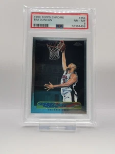 1999 Topps Chrome Tim Duncan USA #254 molto raro Pop PSA 8 - Foto 1 di 1