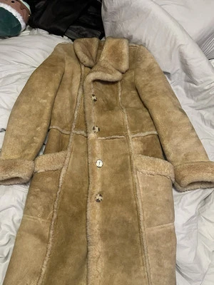 Vtg 70s  Women Sheepskin Suede Fur Shearling Ranch BoHo Jacket Size S/M - Image 1 of 3
