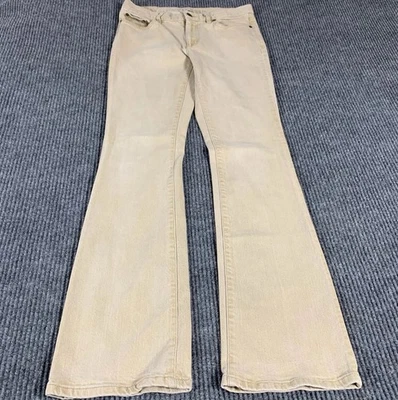Pantalones de mezclilla LRL Ralph Lauren para mujer 2 beige corte bota moderno acampanado elástico 28x32 Foto 1 de 4