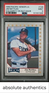 1990 Pacific Senior League Jim Nettles Vulgarity On Bat Knob PSA 9 Error A$$HOLE - Picture 1 of 2
