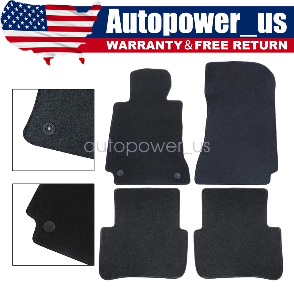 Floor Mats Carpet For 2010 2011 2012 2013 2014 Mercedes Benz C-Class W204 Velour - Image 1 of 4