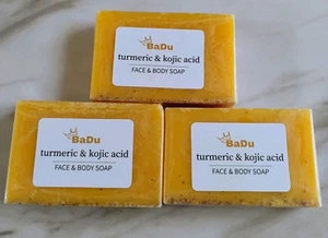 Tumeric Lemon + Kojic Acid Soap 3pcs Skin Whitening Dark Spot 3.53oz - Picture 1 of 3