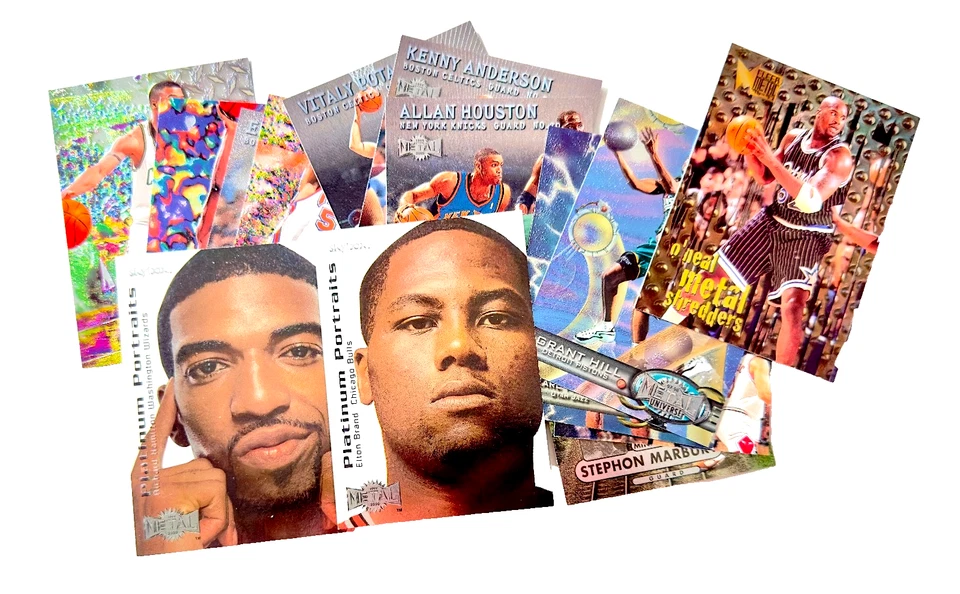 Lote de 14 Fleer Metal de la década de 1990: retratos de novato de marca y Hamilton, trituradoras Shaq Foto 1 de 4