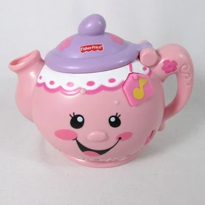 Fisher Price Laugh & Learn Teekanne sprechen singen rosa Kinderspielzeug Deckel öffnet sich - Bild 1 von 7