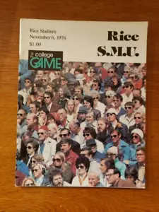 1976 Rice Owls Vs SMU Southern Methodist Mustangs College Football Program NM - Picture 1 of 2