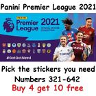 Pegatinas de fútbol americano Panini de la Premier League 2021. Elige las pegatinas que necesitas 321-642
