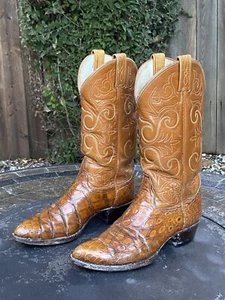 Tony Lama El Rey Alligator Crocodile Cowboy Boots Men's Size 8.5 D Made In USA - Picture 1 of 19