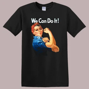 Rosie The Riveter We Can Do It Black Size S to 5XL - Picture 1 of 1