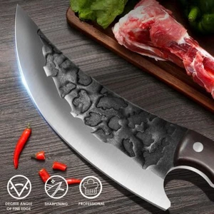 Handmade Carbon Steel Kitchen Boning Cleaver Knife Fishing Knife Outdoor Meat - Picture 1 of 9