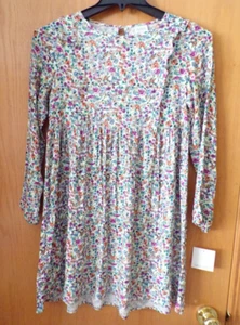 White with Multi-Color Floral Woven LS Dress~Girl's Size XL (14-16)~New W/Tags - Picture 1 of 1