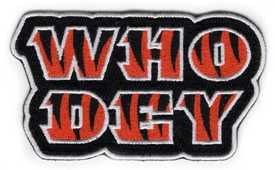 🐅4" WHO DEY Cincinnati Bengals Iron-on Football Logo Jersey PATCH! JOE BURROW!