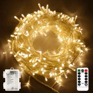 Battery-Powered String Lights - 33Ft LED Fairy Lights with Timer & Remote - Picture 1 of 10