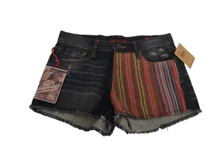 Cult of Individuality NWT Tantra Women's Jean Shorts New SZ 25 Rainbow Denim $88 - Picture 1 of 5