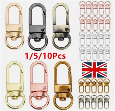 1-50Pcs Swivel Buckles KeyRing Lobster Clasps Snap Hook for DIY Handbag Chain UK - Image 1 of 4