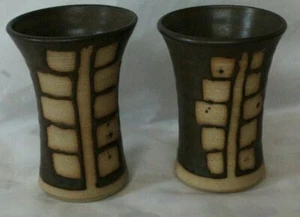 two wax resist studio pottery vases - Picture 1 of 4