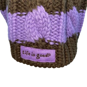 Life is Good Knit Hat with pony tail slot - Picture 1 of 3