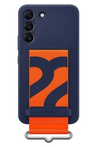 Genuine Samsung Galaxy S22+ Plus Silicone Cover Case with Strap Navy Blue - Photo 1 sur 5