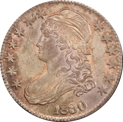 1830 AU55 Capped Bust Half Dollar, Large 0, PCGS 45996688 - Image 1 of 4