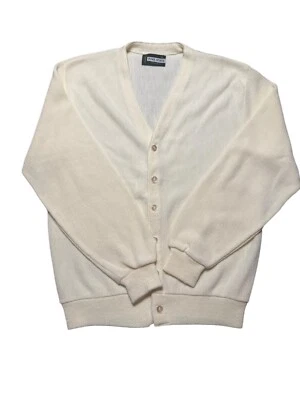 Cárdigan vintage Pine State suéter acrílico para hombre mediano marfil Foto 1 de 4