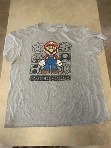 Super Mario Video Gamer Men’s Large Gray Shirt Sleeve T-Shirt - Picture 1 of 4
