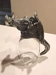 Raro bicchiere vintage Frankli peltro selvatico tiro cinghiale Royal Selangor - Foto 1 di 7