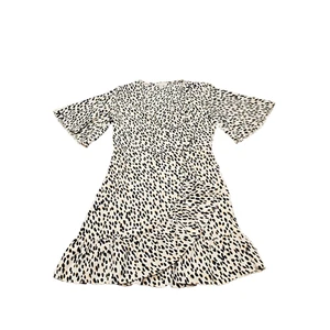 Topshop Mini Wrap Dress womens 2  Animal Print Flutter Sleeve Ruffled Hem casual - Picture 1 of 14