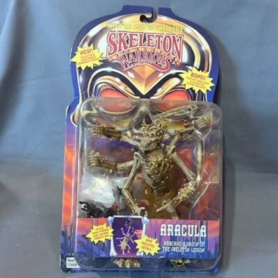 Винтажная экшн-фигурка Aracula Skeleton Warriors 1994 Playmates как новая на картонке запечатанная игрушка - Изображение 1 из 4