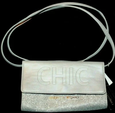 Christian Siriano Mujer Brillante Plateado Pequeño Bandolera Bolso de Hombro Cartera Foto 1 de 4
