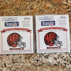 Dos tatuajes temporales Tag Express de los Cincinnati Bengals de la NFL - Imagen 1 de 3