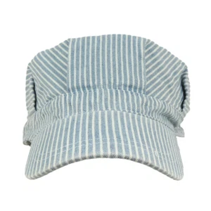Adjustable Blue & White Striped Railroad Engineer Train Conductor Hat Adult Size - Picture 1 of 5