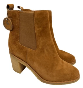 Lauren Ralph Lauren Boots Size 9 Women Brown Suede Water Resistant Chelsea - Picture 1 of 9