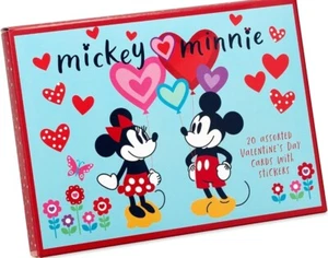 20 Count Papyrus Blank Valentine’s Day Cards & Stickers Disney Mickey Minnie - Picture 1 of 12