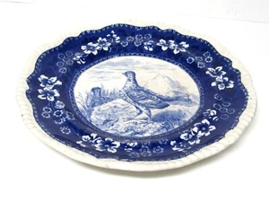 COPELAND & SONS SPODE TOWER blau antik 1800er Spiel Vogel Blackcock Speiseteller - Bild 1 von 6