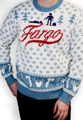 Suéter Tejido Feo FARGO Mondo Middle of Beyond Fuera de Stock Raro Promoción Navidad Grande FX Foto 1 de 4
